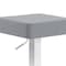 Armen Living Kaylee Adjustable Height Swivel Gray Faux Leather and Brushed Stainless Steel Backless Bar Stool LCKLSWBABSGR - alternate 3